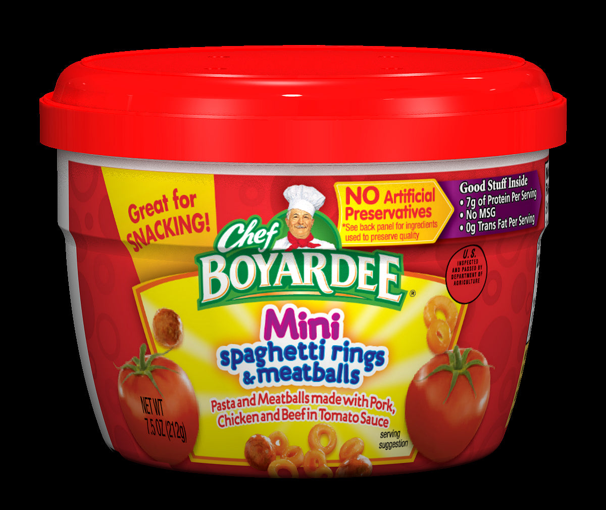 Chef Boyardee Chef Boyardee Microwavable Bowl Mini Bites Spaghetti Rings & Meatballs; 7.5 Ounces; 12 Per Case - High Mart Wholesale