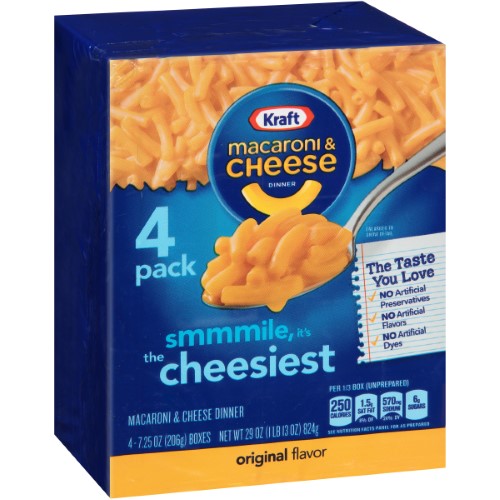 Kraft Macaroni & Cheese 4 Pack 7-1/4" Ounce; 1.812 Pound; 6 Per Case