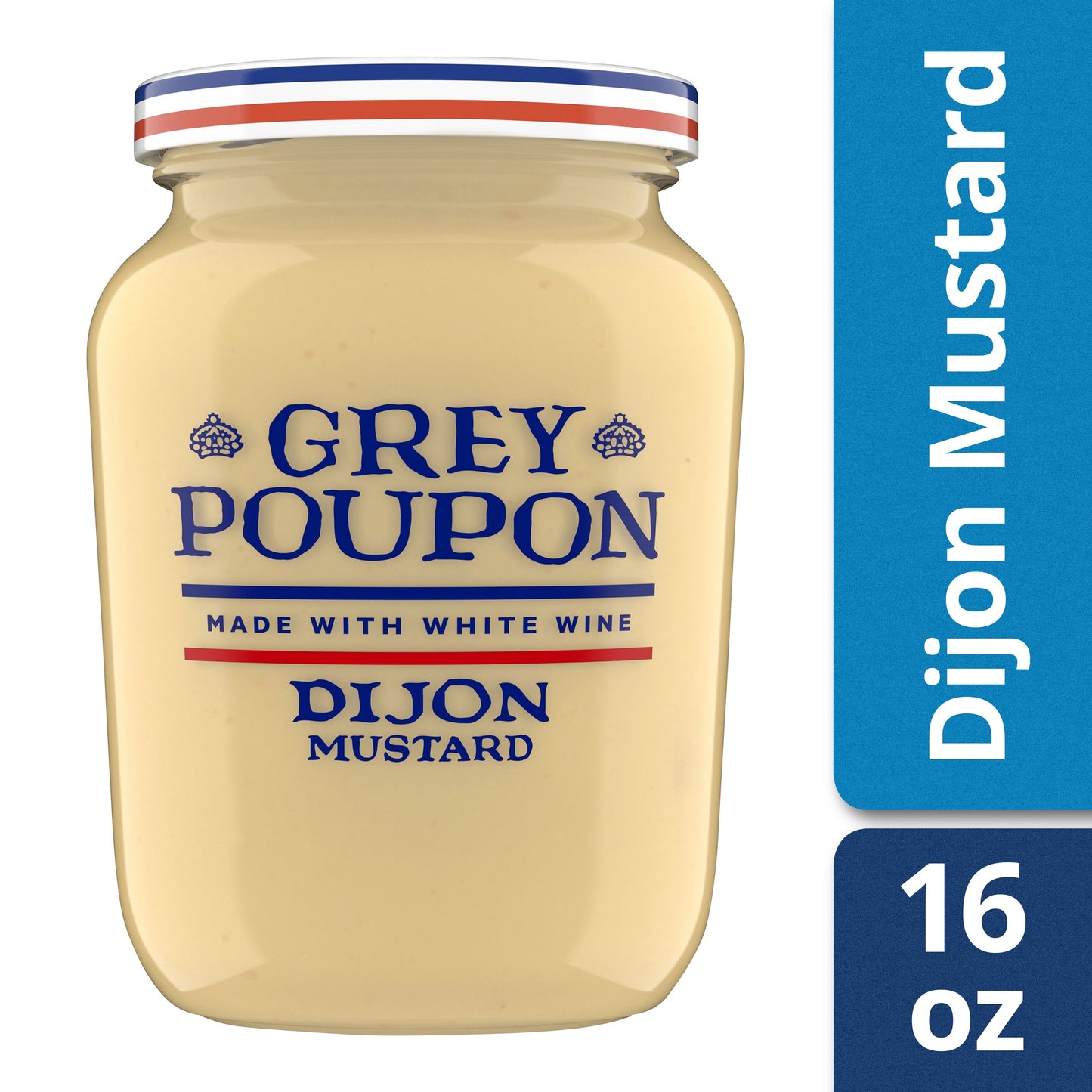 Grey Poupon Dijon Wide Mouth Mustard Jar; 16 Ounce; 12 Per Case - High Mart Wholesale