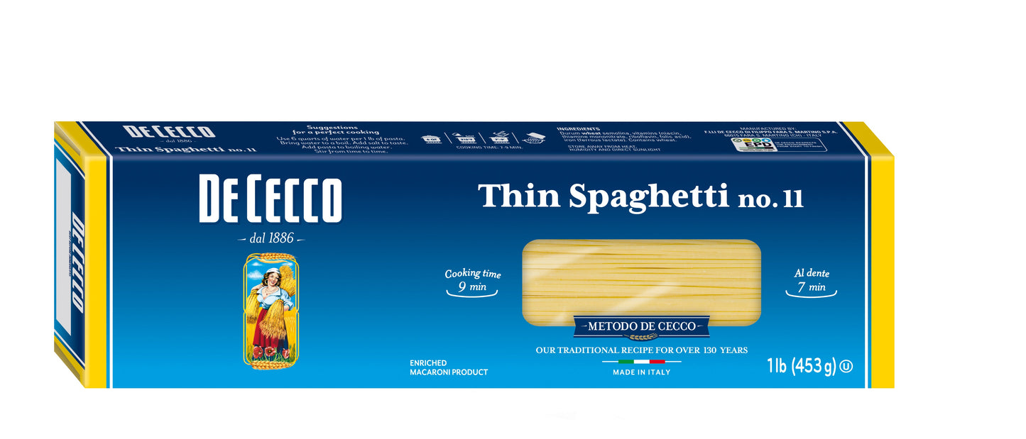De Cecco No. 11 Thin Spaghetti; 1 Pounds; 20 Per Case