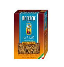 De Cecco No. 34 100% Whole Wheat Fusilli; 0.83 Pounds; 12 Per Case