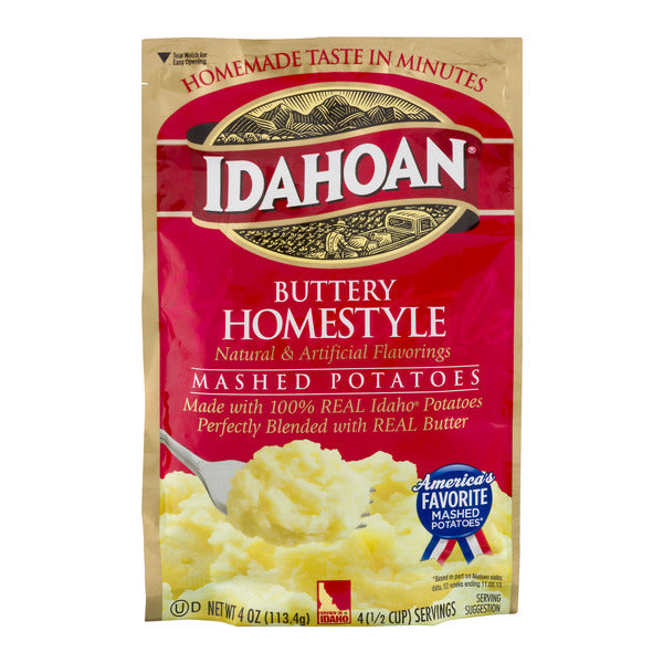 Idahoan Foods Buttery Homestyle Mashed Potatoes 4 Ounce Pouch 12-4 Ounce; 4 Ounces; 12 Per Case