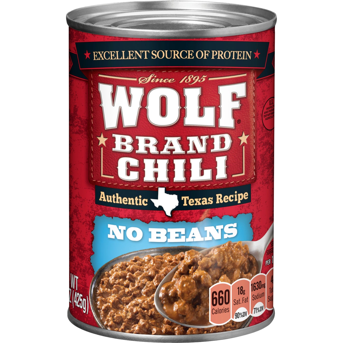 Wolf Wolf Chili Plain; 15 Ounces; 12 Per Case