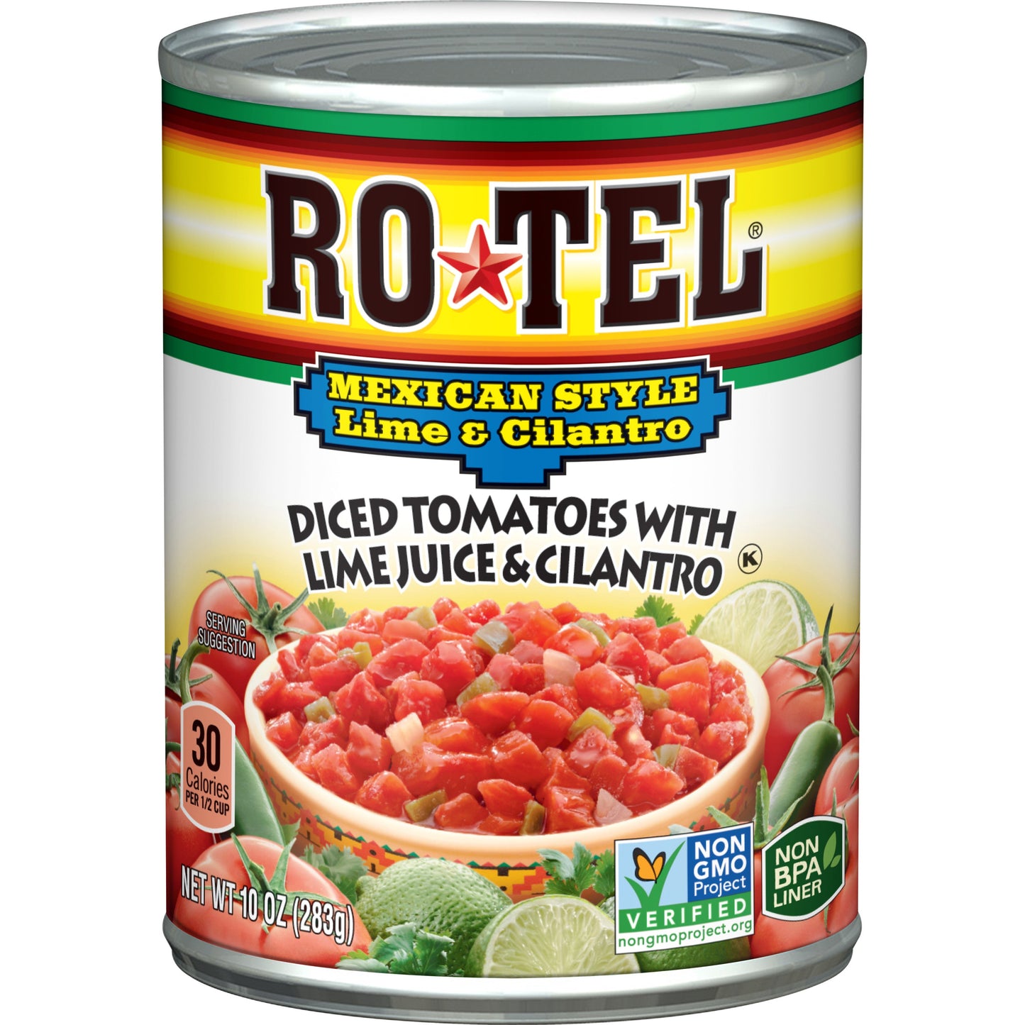 Ro Tel Mexican Lime And Cilantro Diced Tomatoes; 10 Ounces; 12 Per Case - High Mart Wholesale