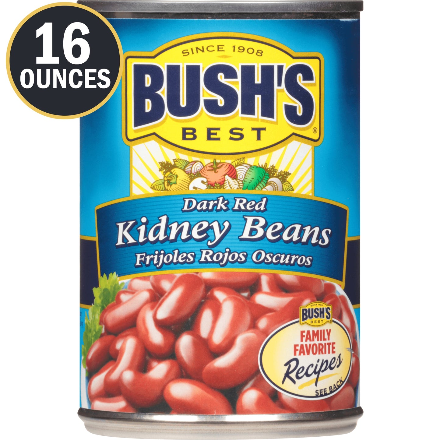 Bush's Best Dark Red Kidney Beans; 16 Ounces; 12 Per Case