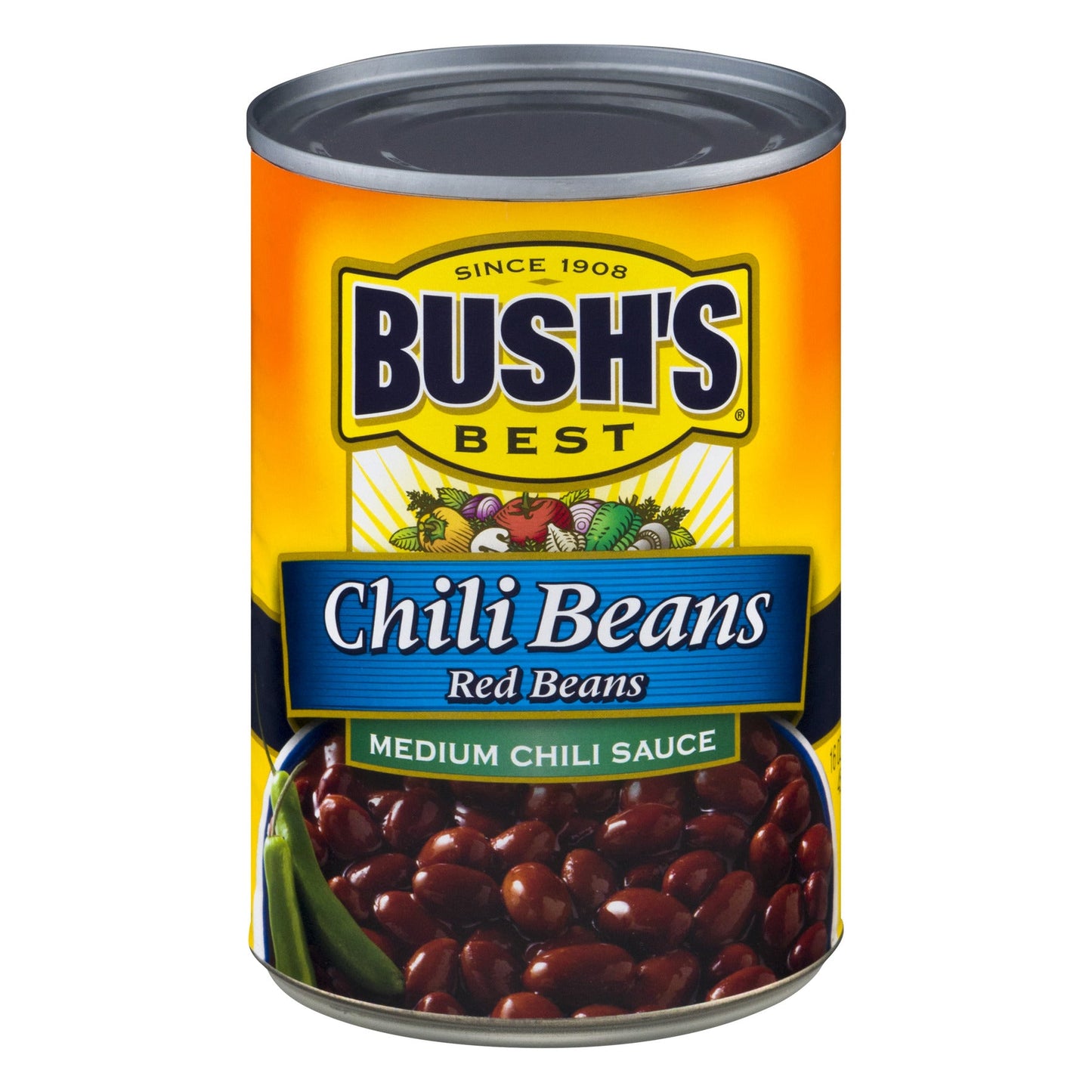 Bush's Best Hot Chili Beans Red Beans Medium Chili Sauce; 16 Ounces; 12 Per Case