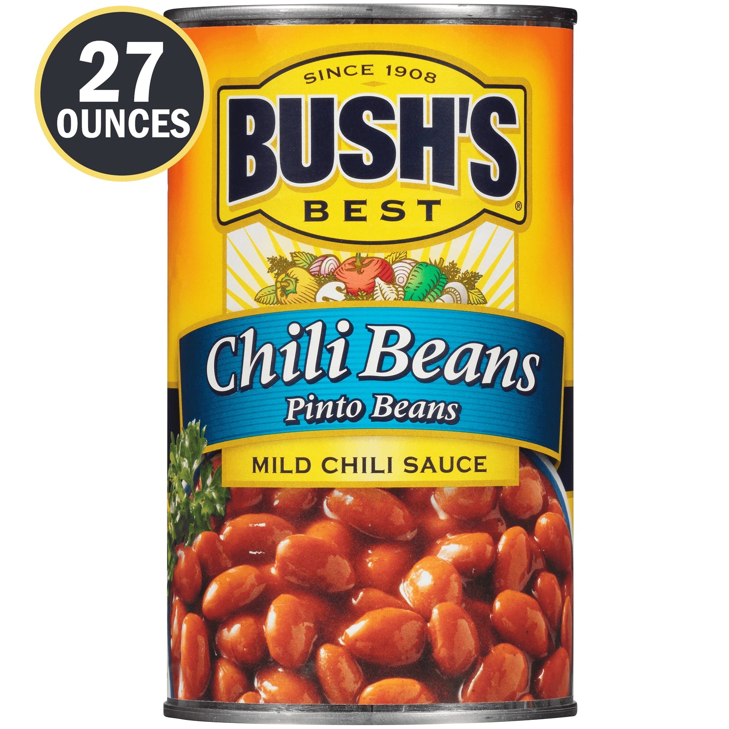 Bush's Best Chili Beans Pinto Beans In A Mild Chili Sauce; 27 Ounces; 12 Per Case