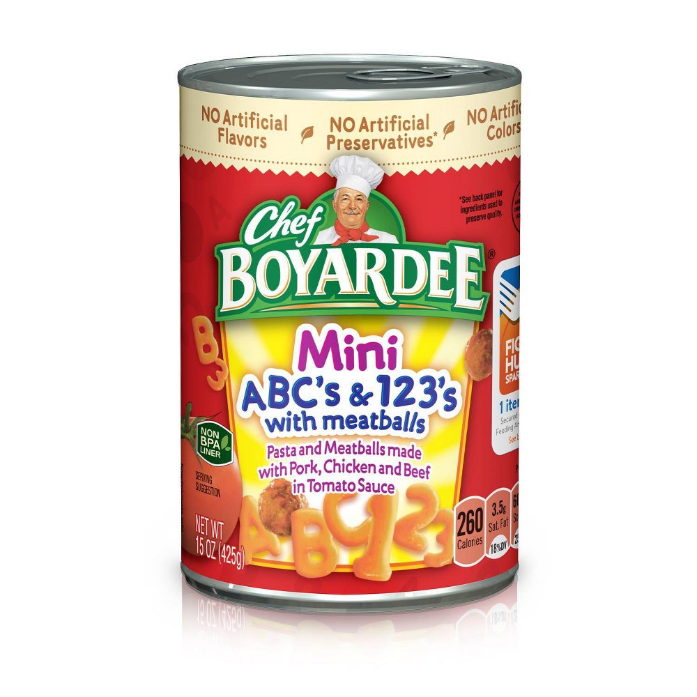 Chef Boyardee Chef Boyardee Mini Bites Abc&123 With Meatball; 15 Ounces; 24 Per Case - High Mart Wholesale