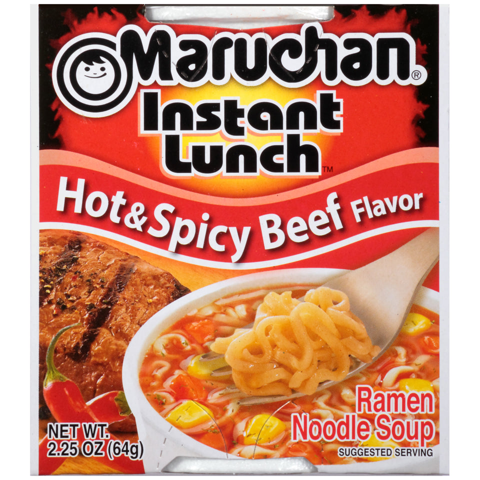 Maruchan Instant Hot & Spicy Beef Flavored Ramen Noodle Soup; 2.25 Ounces; 12 Per Case - High Mart Wholesale
