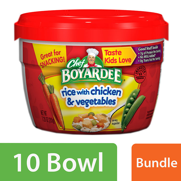 Chef Boyardee Chef Boyardee Microwavable Bowl Mini Bites Rice Chicken And Vegetables; 7.25 Ounces; 12 Per Case - High Mart Wholesale