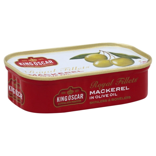 King Oscar Royal Fillet Skinless Boneless Mackerel Olive Oil; 4.05 Ounces; 12 Per Case