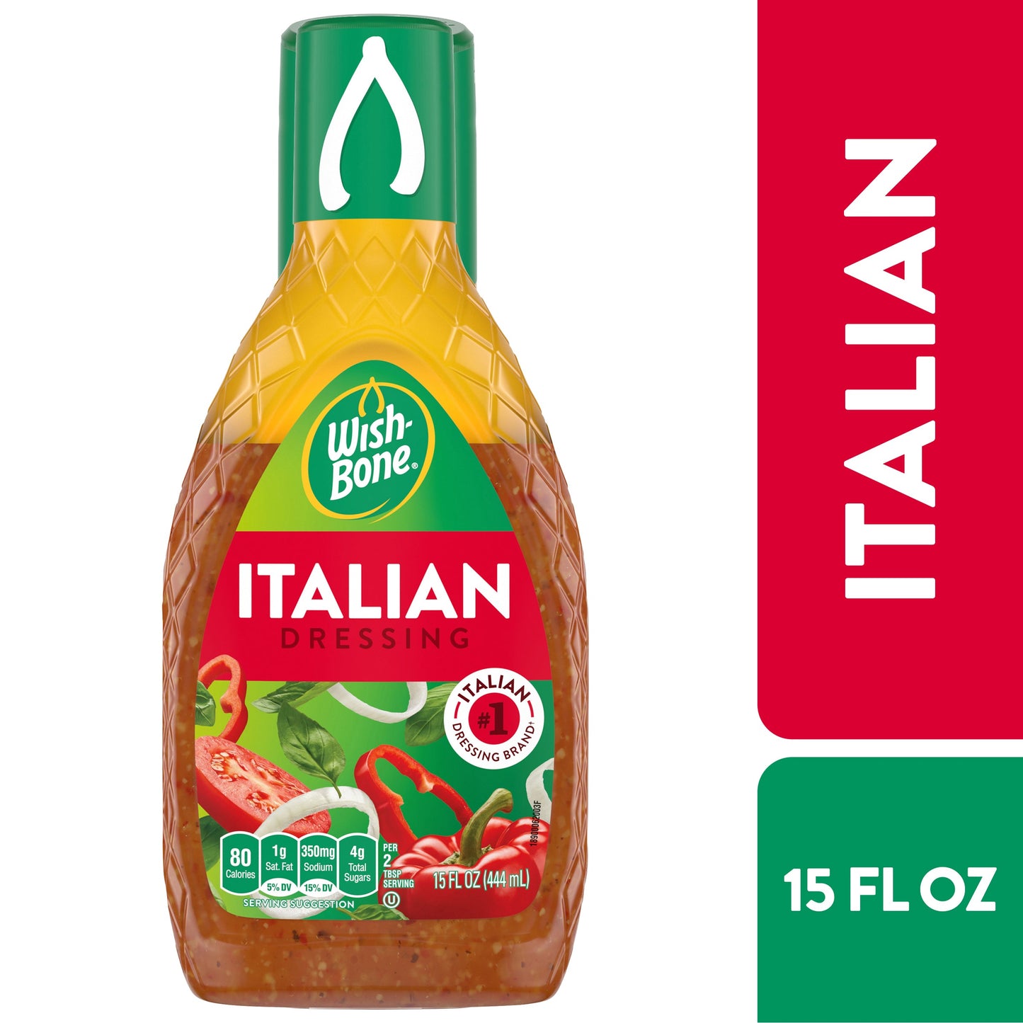 Wish-Bone Italian Salad Dressing Bottle; 15 Fluid Ounce; 12 Per Case