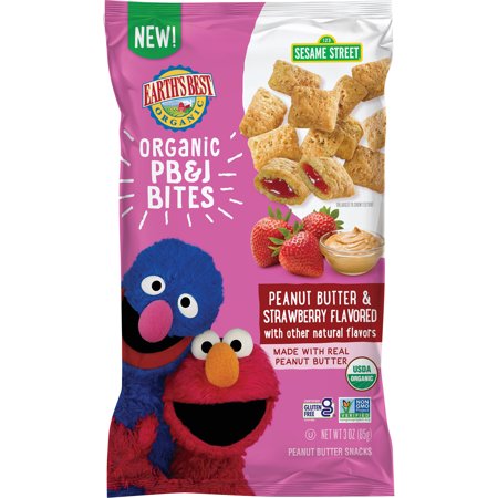 Earth's Best Organic Non-Gmo Peanut Butter And Strawberry Jelly Snacks Baby Snack Pouch; 3 Ounce; 6 Per Case