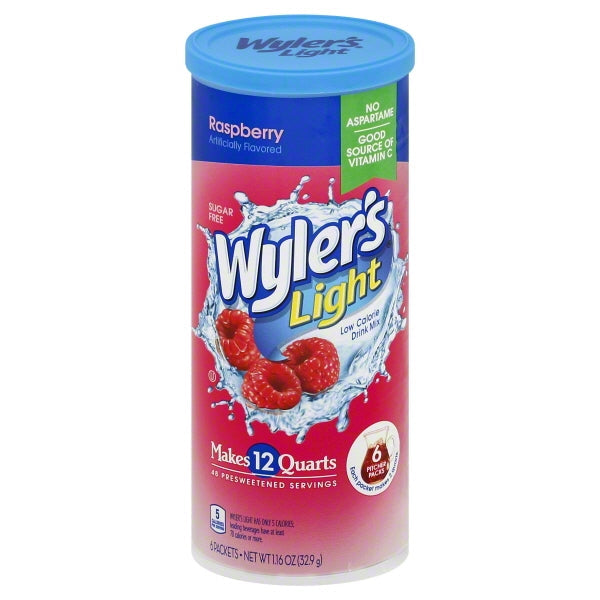 Wylers Light Sugar Free Raspberry Drink Mix; 1.16 Ounce; 6 Per Case - High Mart Wholesale
