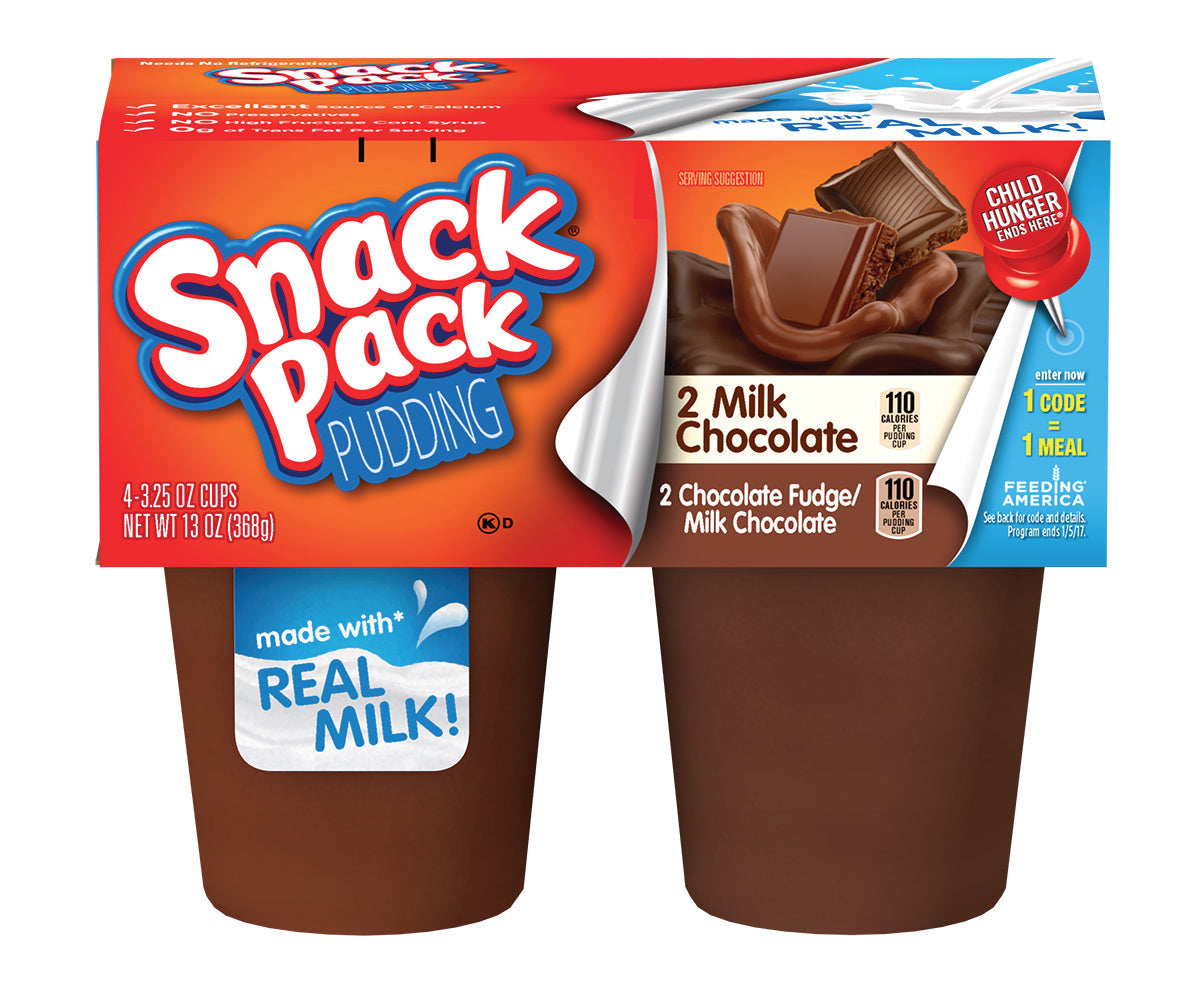 Snack Pack Pudding Milk Chocolate Variety; 3.25 Ounce; 12 Per Case
