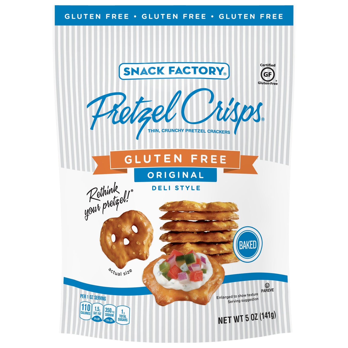 Snack Factory Pretzel Crisps Original Gluten Free; 5 Ounce; 12 Per Case - High Mart Wholesale