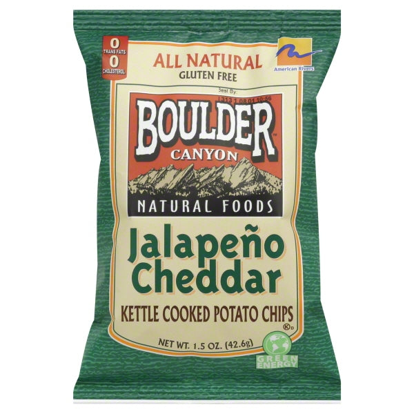 Boulder Canyon Jalapeno Cheddar Kettle Cooked Potato Chips; 1.5 Ounces; 55 Per Case - High Mart Wholesale