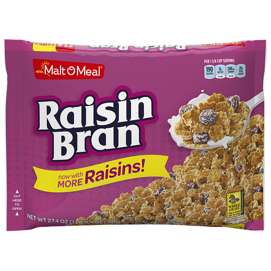 Malt O Meal Cereal Raisin Bran; 27.4 Ounces; 9 Per Case - High Mart Wholesale