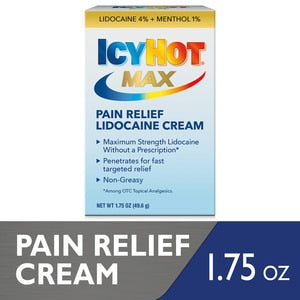 Icy Hot Max Lidocaine Plus Menthol Cream Flex Package; 1.75 Ounce; 4 Per Box; 3 Per Case