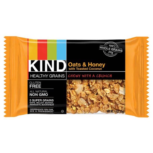 Kind Healthy Snacks Oats And Honey With Toasted Coconut Healthy Grains Granola Bar; 1.2 Ounce; 12 Per Box; 6 Per Case - High Mart Wholesale