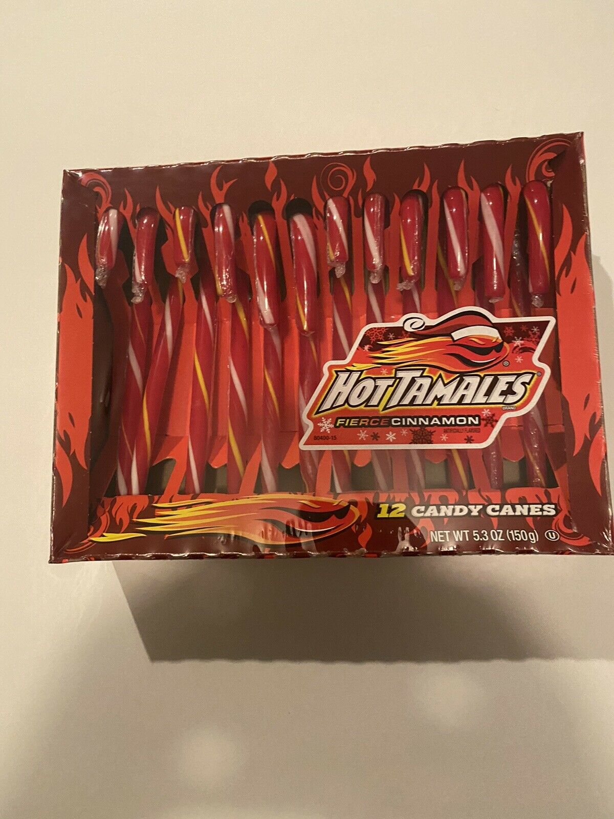Hot Tamales Cinnamon Flavored Candy Canes; 5.3 Ounce; 12 Per Case