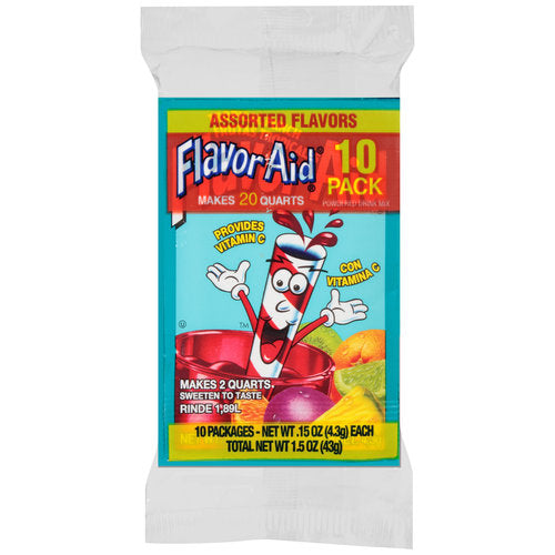 Flavor Aid Unsweetened Soft Drink Mix Assorted Flavors; 10 Count; 18 Per Case - High Mart Wholesale