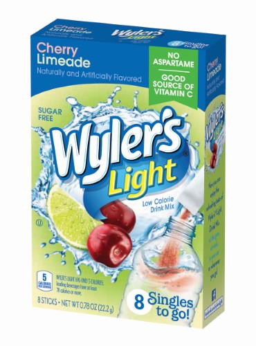 Wylers Light Cherry Limeade Drink Mix Singles To Go; 8 Count; 12 Per Case - High Mart Wholesale