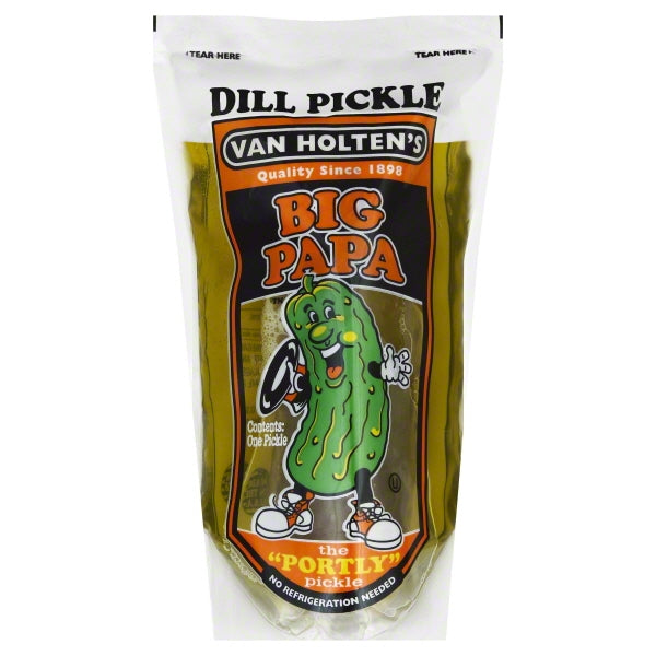 Van Holten's Dill Big Papa Pickle Whole Single Serve Pouch; 1 Each; 12 Per Case