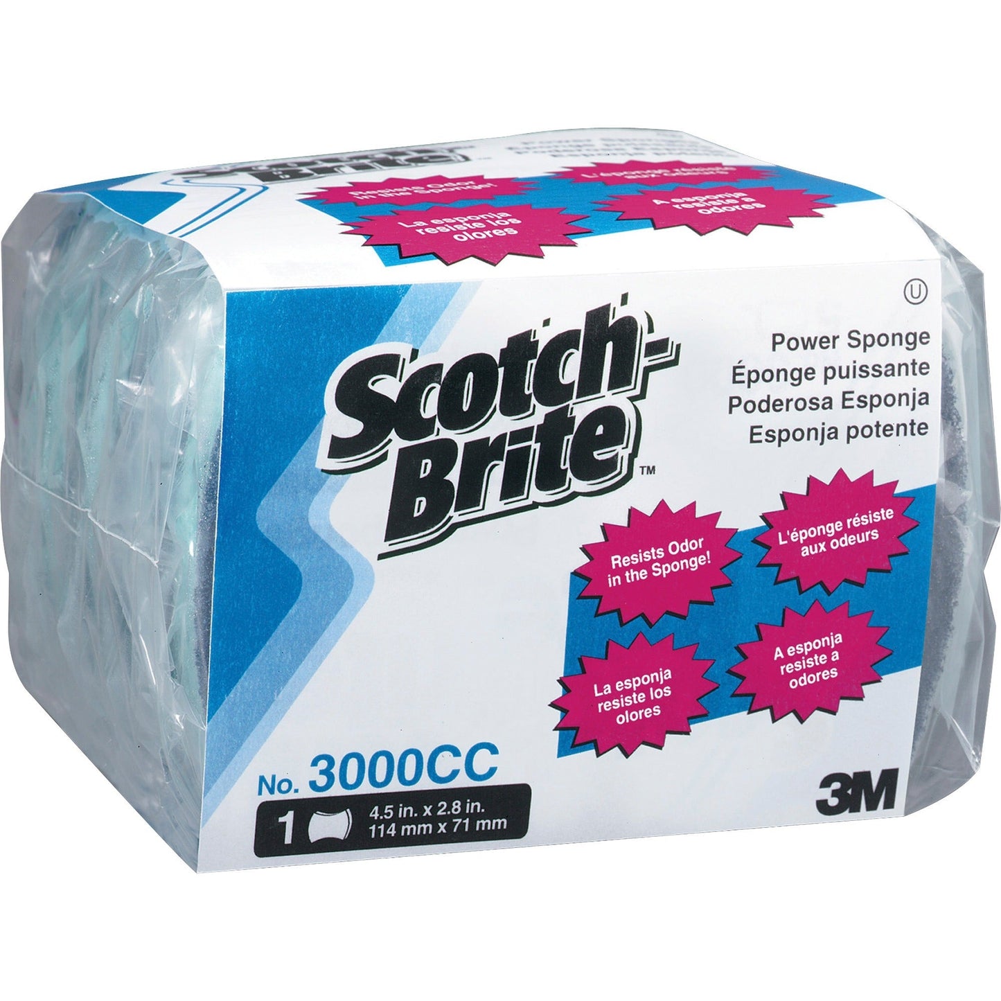 Scotch Brite 2.8 Inch X 4.5 Inch X 0.6 Inch Power Sponge; 1 Count; 20 Per Case - High Mart Wholesale
