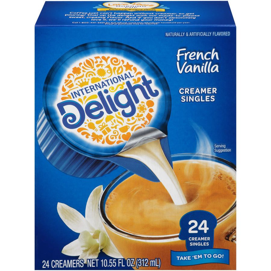International Delight French Vanilla Creamer Single Serve; 24 Count; 6 Per Case