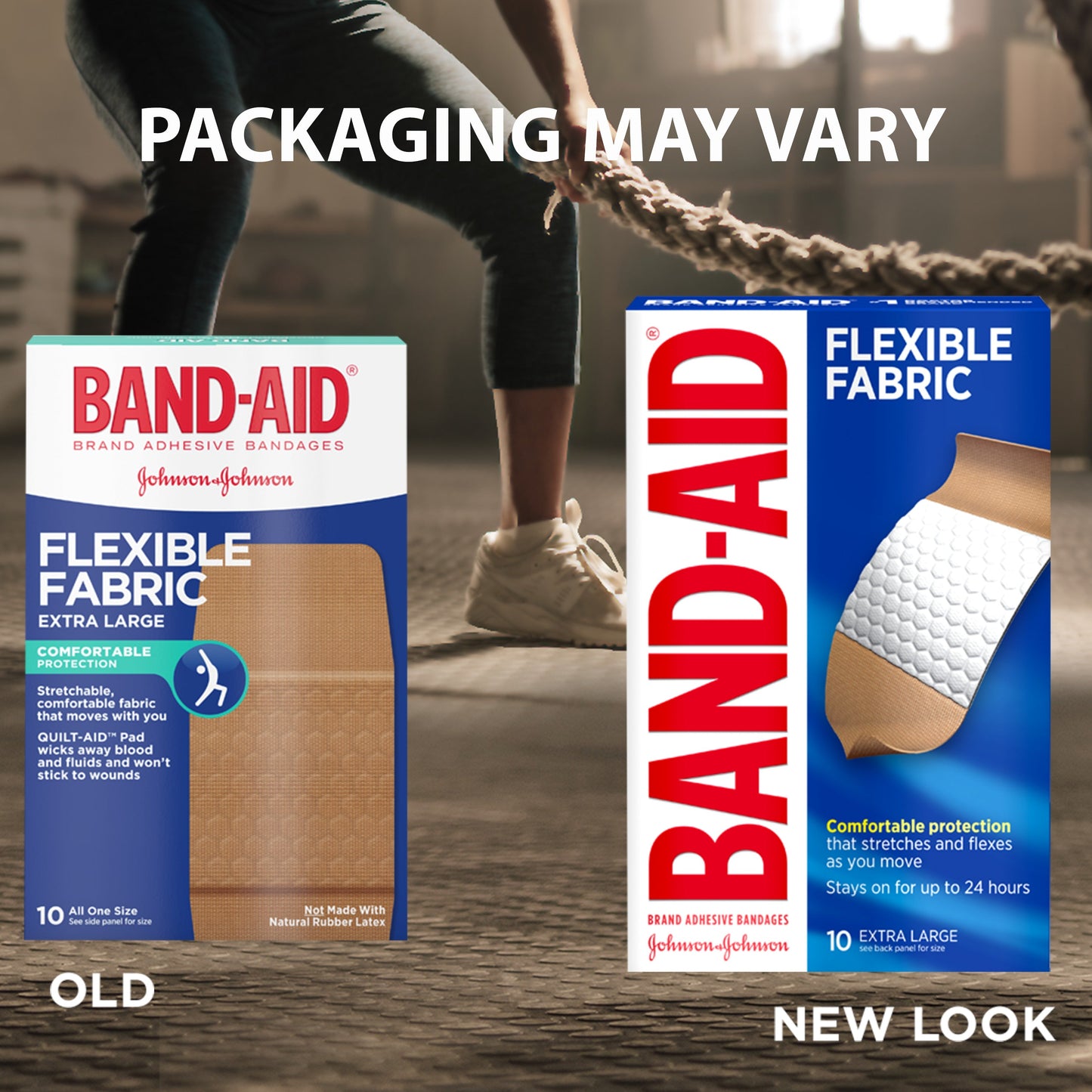 Band Aid Flexible Fabric Xl Pack; 10 Count; 3 Per Box; 8 Per Case