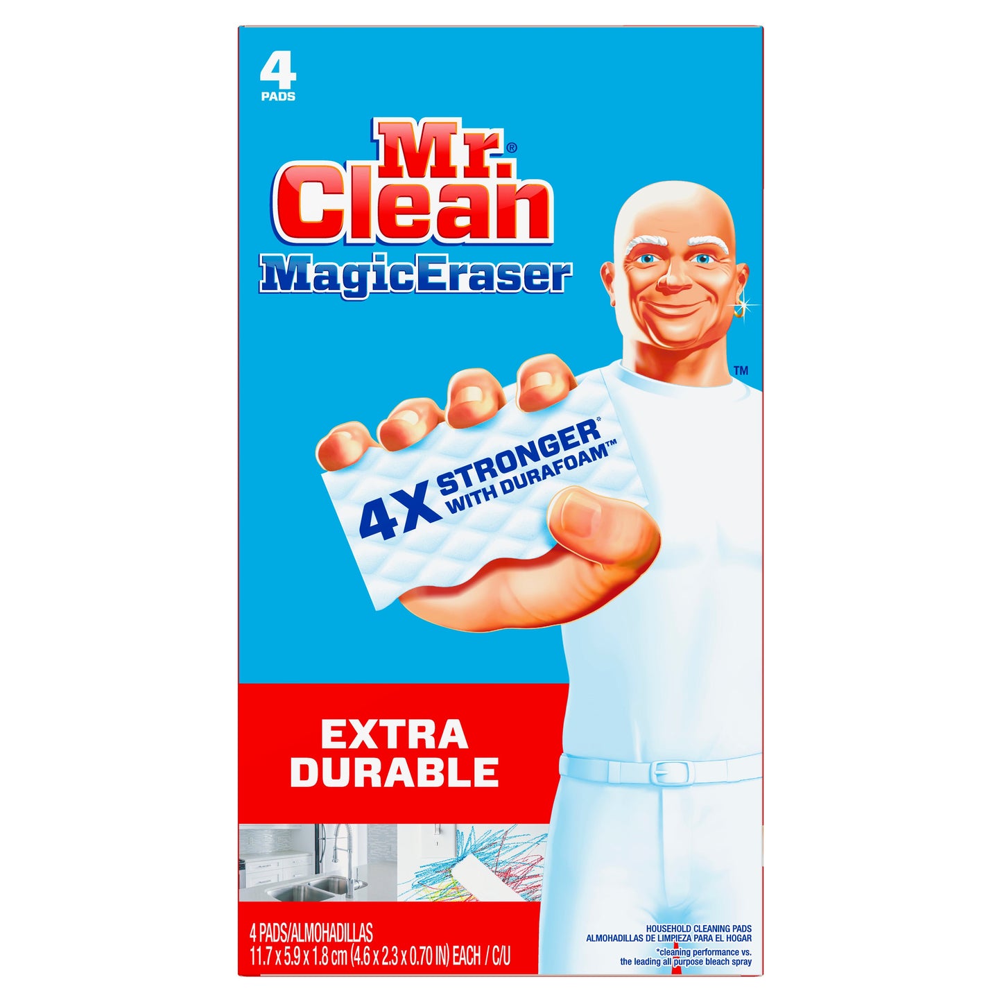 Mr. Clean Mr. Clean Magic Eraser Extra Power; 4 Count; 8 Per Case