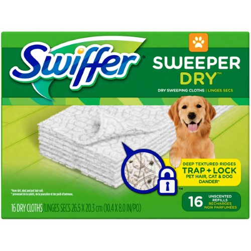 Swiffer Dry Max Base Unscented Pet; 16 Count; 6 Per Case