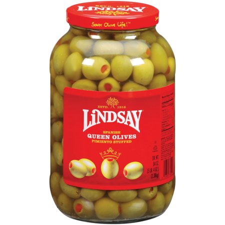 Lindsay Stuffed Queen Imported 80/90 Olives Bulk; 84 Ounce; 4 Per Case - High Mart Wholesale