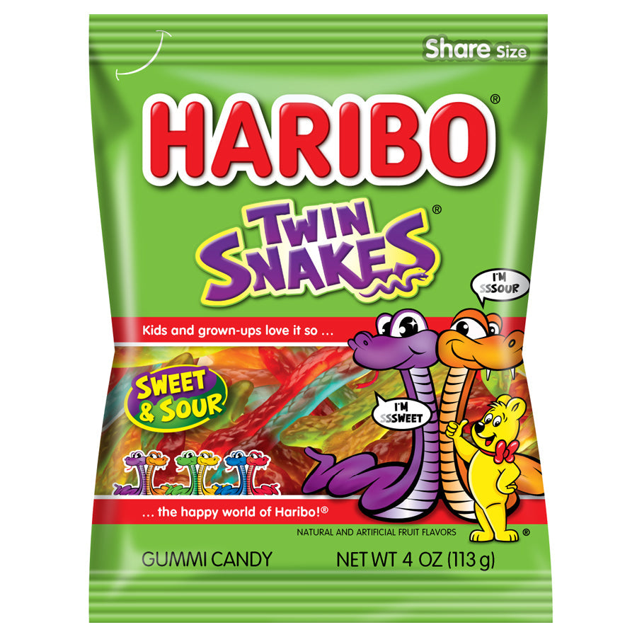 Haribo Twin Snakes; 4 Ounce; 12 Per Case - High Mart Wholesale