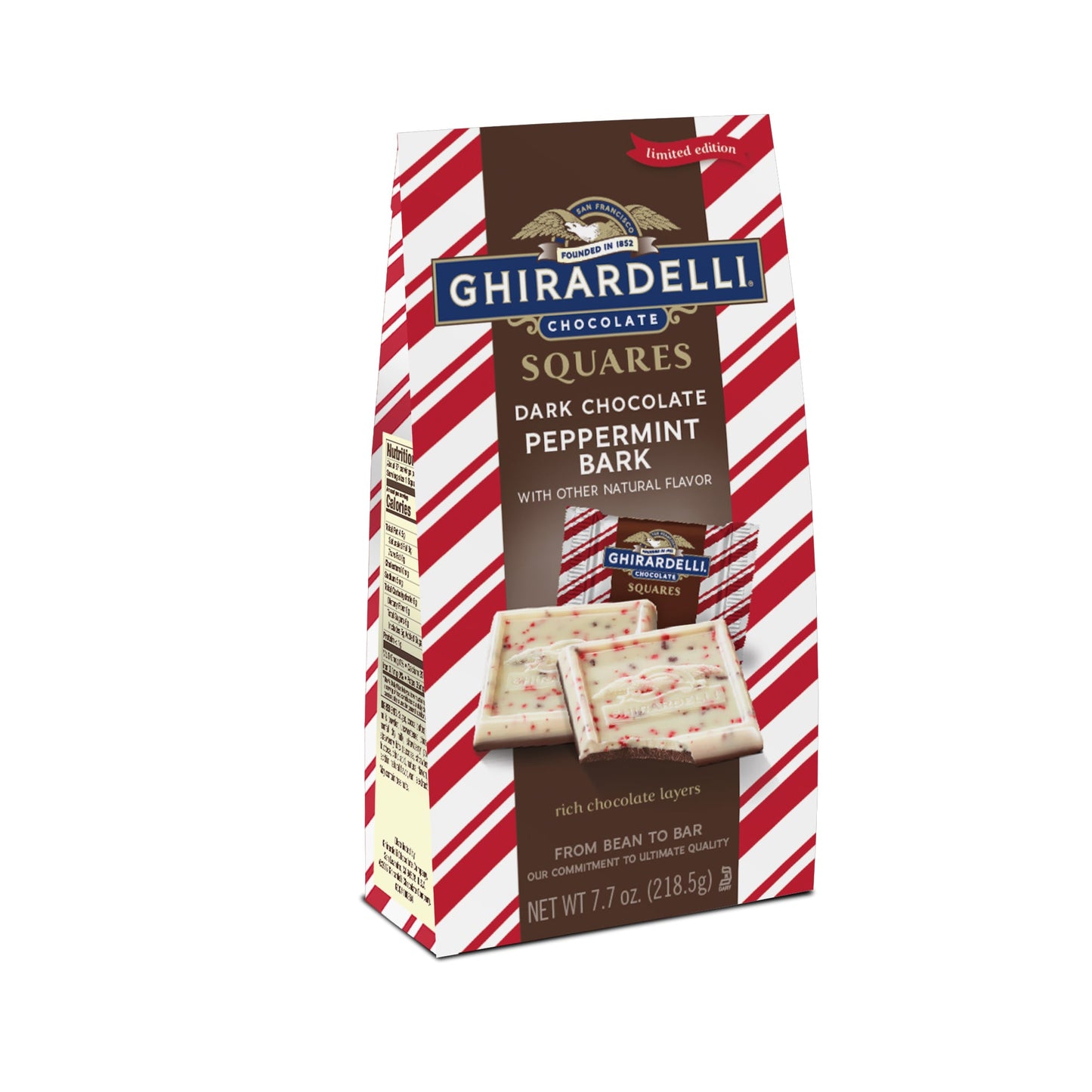 Ghirardelli Dark Chocolate Peppermint Bark Square; 7.7 Ounces; 12 Per Case - High Mart Wholesale