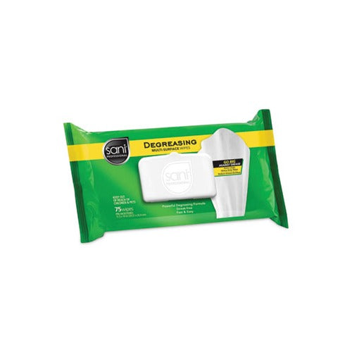 Sani Professional/Nice Pak Degreasing Wipes; 75 Count; 9 Per Case - High Mart Wholesale