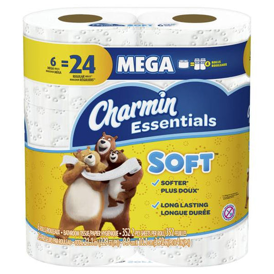 Charmin Essentials Soft Toilet Tissue Dry 2 Ply Unscented; 215 Square Foot; 3 Per Case