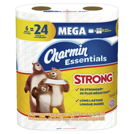 Charmin Essentials Strong Toilet Tissue Dry Unscented; 280 Square Foot; 3 Per Case