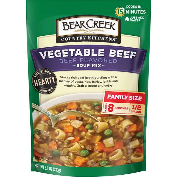 Bear Creek Vegetable Beef; 8.1 Ounces; 6 Per Case