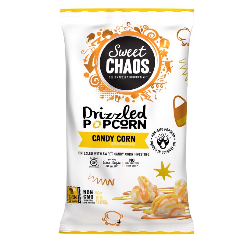 Sweet Chaos Candy Corn Drizzled Popcorn; 5.5 Ounces; 12 Per Case