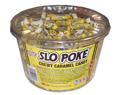 Slo Poke Candy Bite Size Tub; 160 Piece; 12 Per Case