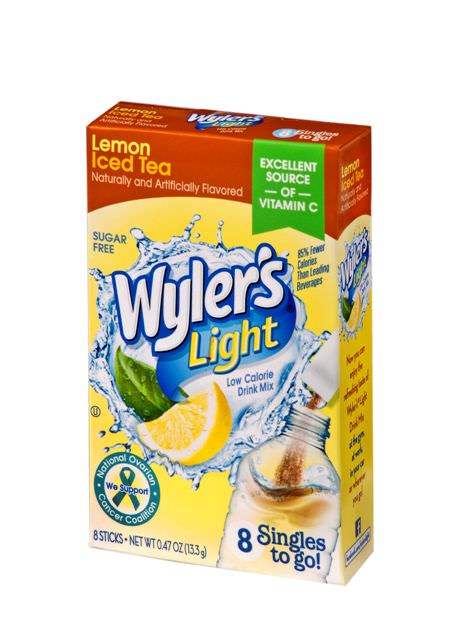Wylers Light Lemon Iced Tea Drink Mix Singles To Go; 8 Count; 12 Per Case - High Mart Wholesale