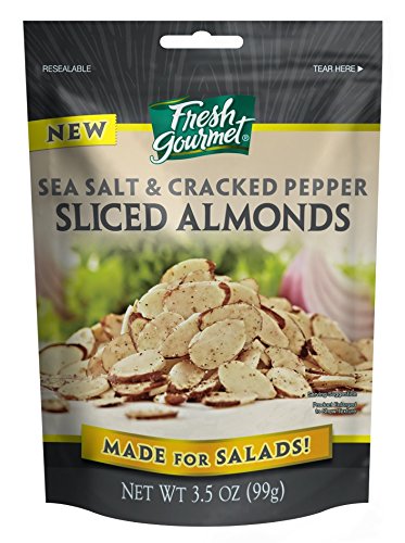 Fresh Gourmet Sea Salt & Black Pepper Sliced Almonds; 3.5 Ounce; 9 Per Case - High Mart Wholesale