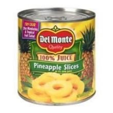 Del Monte Sliced Pineapple In Juice; 8 Ounces; 12 Per Case