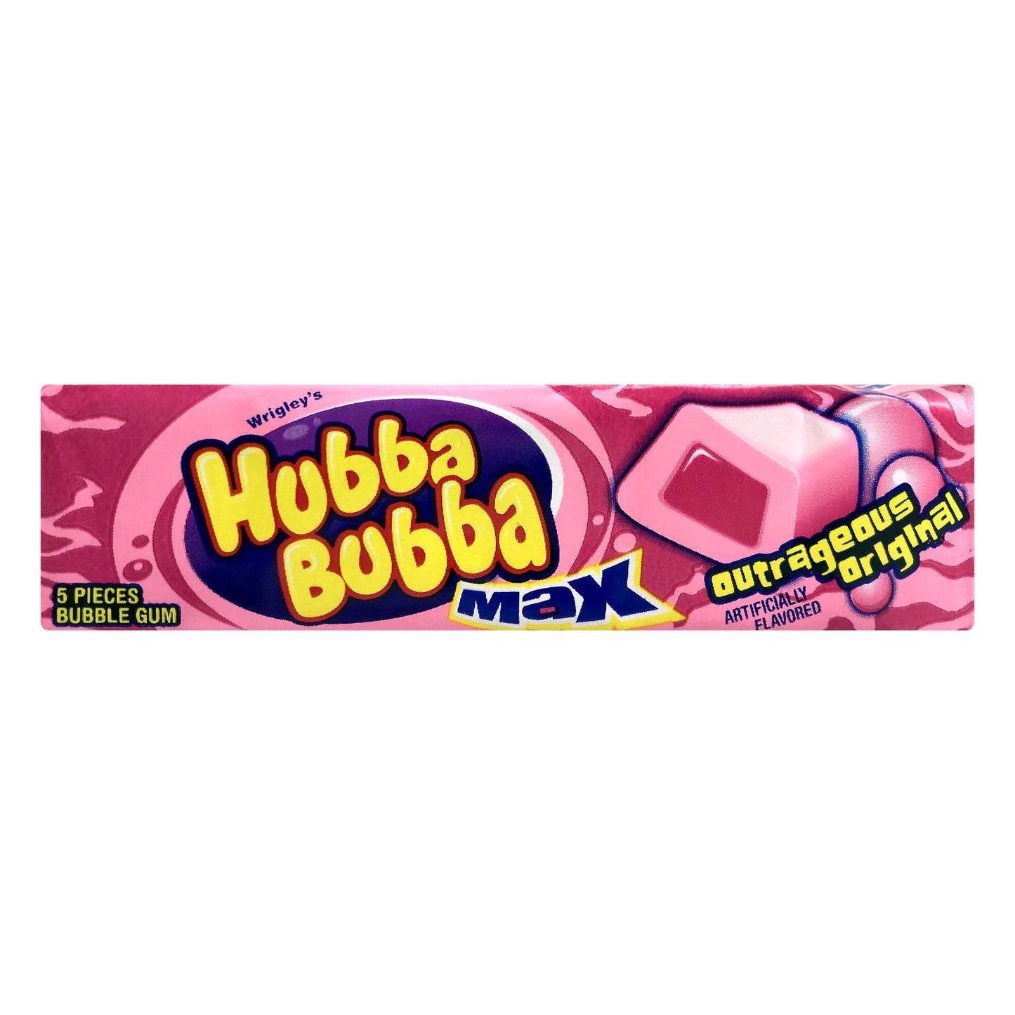 Hubba Bubba Outrageous Original Gum; 5 Piece; 18 Per Box; 8 Per Case