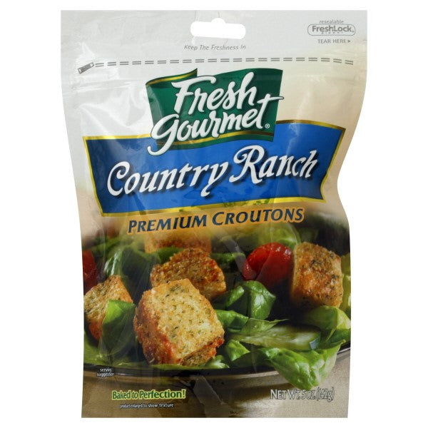 Fresh Gourmet Country Ranch Crouton Bag; 5 Ounce; 12 Per Case - High Mart Wholesale