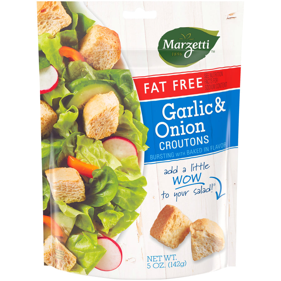 Marzetti Fat Free Garlic And Onion Crouton Bag; 5 Ounce; 12 Per Case - High Mart Wholesale