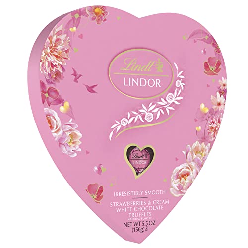 Lindt & Sprungli (Usa) Inc Lindor Valentine's Strawberries And Cream White Chocolate Truffles Heart; 5.5 Ounce; 6 Per Case