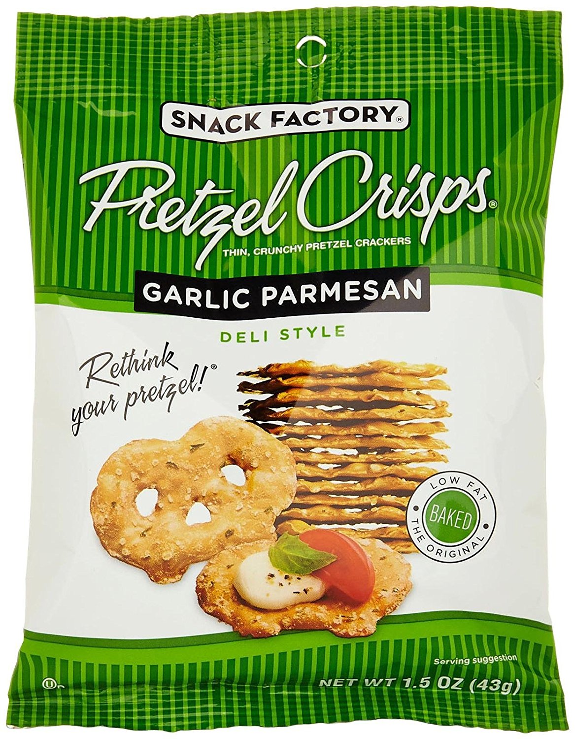 Snack Factory Pretzel Crisp Garlic Parmesan; 1.5 Ounce; 24 Per Case - High Mart Wholesale